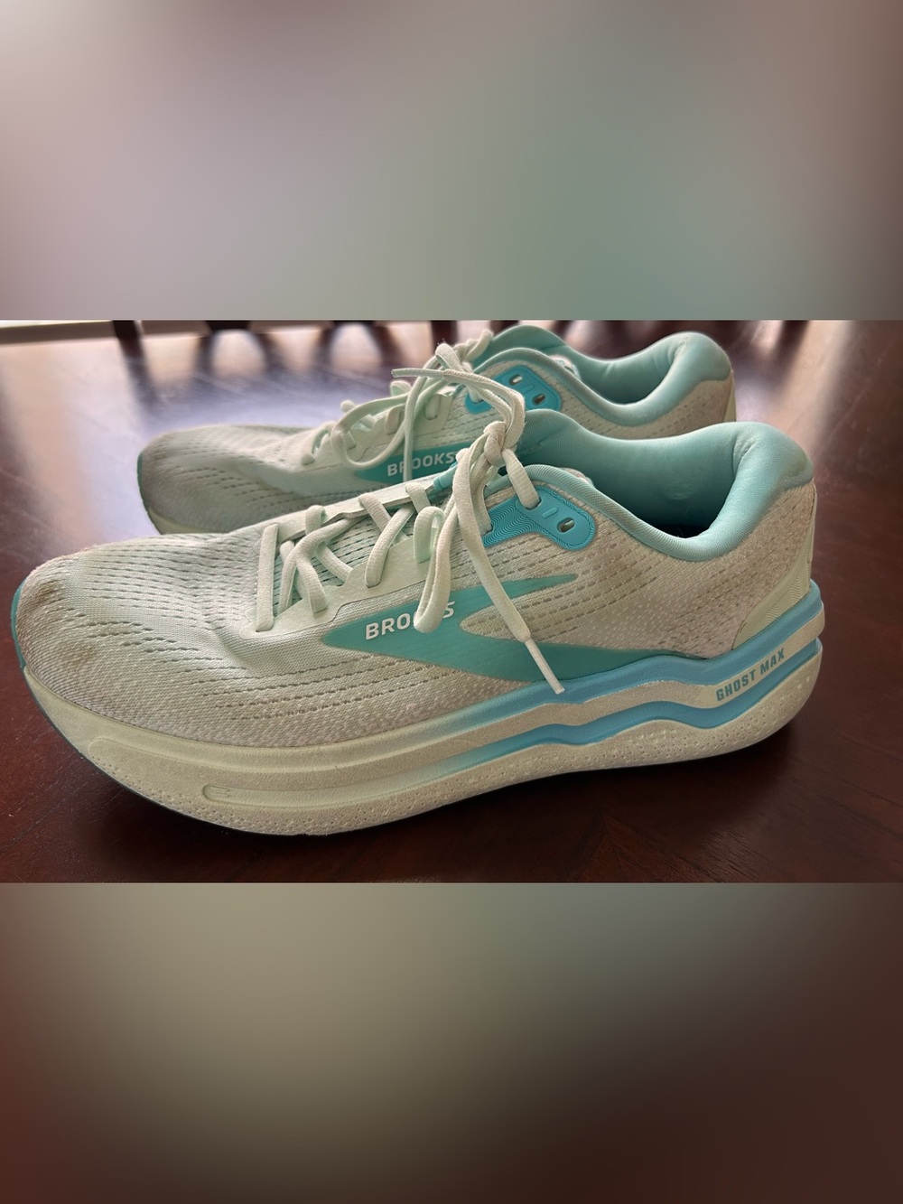 Brooks Ghost Max 2  Women's Running Shoes in Teal and White limited edition